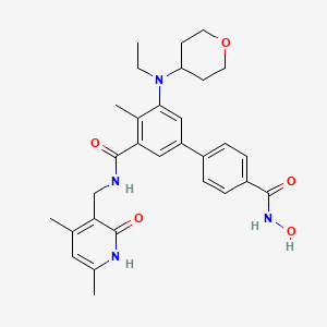 N-[(4,6-dimethyl-2-oxo-1H-pyridin-3-yl)methyl]-3-[ethyl(oxan-4-yl)amino]-5-[4-(hydroxycarbamoyl)phenyl]-2-methylbenzamide