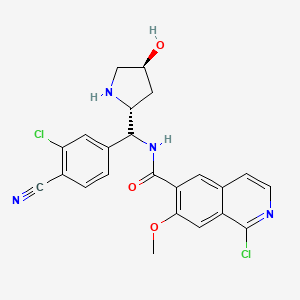 1-chloro-N-[(3-chloro-4-cyanophenyl)-[(2R,4S)-4-hydroxypyrrolidin-2-yl]methyl]-7-methoxyisoquinoline-6-carboxamide