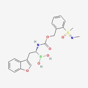 molecular formula C20H23BN2O6S B15142845 [(1R)-2-(1-benzofuran-3-yl)-1-[[2-(N,S-dimethylsulfonimidoyl)phenyl]methoxycarbonylamino]ethyl]boronic acid 