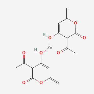 molecular formula C16H16O8Zn B1514290 Bis(3-acetyl-6-methyl-2H-pyran-2,4(3H)-dionato-O3,O4)zinc CAS No. 32573-57-2