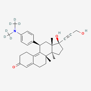 molecular formula C31H39NO3 B15142922 (8S,11R,13S,14S,17R)-11-[4-[bis(trideuteriomethyl)amino]phenyl]-17-hydroxy-17-(3-hydroxyprop-1-ynyl)-8,13,14-trimethyl-1,2,6,7,11,12,15,16-octahydrocyclopenta[a]phenanthren-3-one 