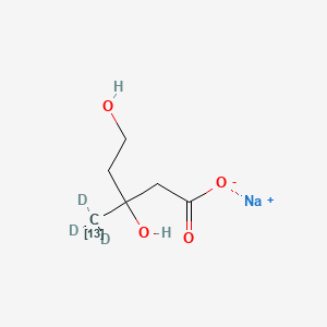 molecular formula C6H11NaO4 B15143018 sodium;3,5-dihydroxy-3-(trideuterio(113C)methyl)pentanoate 