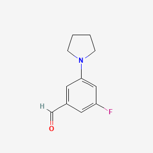 molecular formula C11H12FNO B1514302 5-Fluoro-3-pyrrolidin-1-ylbenzaldehyde 