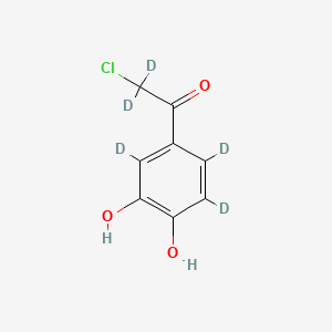 molecular formula C8H7ClO3 B15143023 2-Chloro-1-(3,4-dihydroxyphenyl)ethanone-d5 