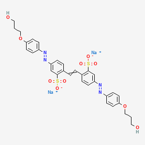 molecular formula C32H30N4Na2O10S2 B1514305 Benzenesulfonic acid, 2,2'-(1,2-ethenediyl)bis[5-[2-[4-(3-hydroxypropoxy)phenyl]diazenyl]-, sodium salt (1:2) CAS No. 73507-48-9