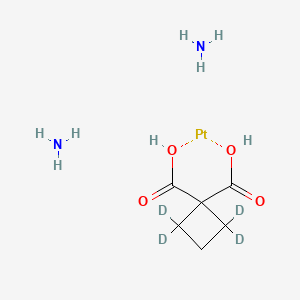 molecular formula C6H14N2O4Pt B15143148 Azane;platinum;2,2,4,4-tetradeuteriocyclobutane-1,1-dicarboxylic acid 