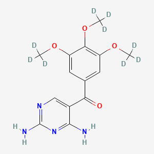 molecular formula C14H16N4O4 B15143279 5-(3,4,5-Trimethoxy-benzoyl)-2,4-pyrimidinediamine-d9 