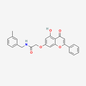 molecular formula C25H21NO5 B15143326 2-(5-hydroxy-4-oxo-2-phenylchromen-7-yl)oxy-N-[(3-methylphenyl)methyl]acetamide 