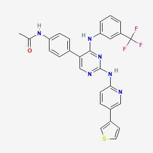 molecular formula C28H21F3N6OS B15143343 Cathepsin C-IN-3 