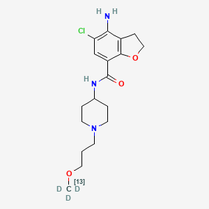 molecular formula C18H26ClN3O3 B15143441 Prucalopride-13C,d3 