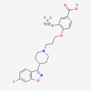 molecular formula C23H25FN2O5 B15143488 Iloperidone metabolite P95-13C,d3 