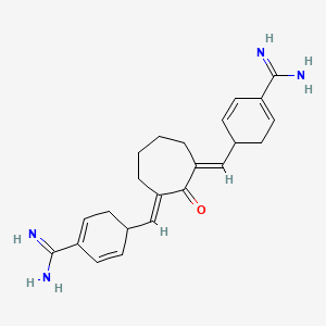 molecular formula C23H28N4O B1514350 Benzenecarboximidamide,4,4'-[(2-oxo-1,3-cycloheptanediylidene)dimethylidyne]bis- 