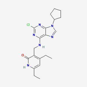 3-[[(2-chloro-9-cyclopentylpurin-6-yl)amino]methyl]-4,6-diethyl-1H-pyridin-2-one