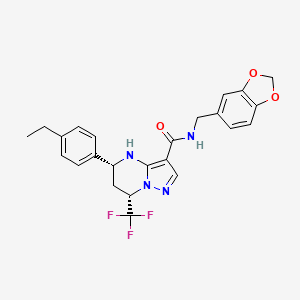 (5R,7S)-N-(1,3-benzodioxol-5-ylmethyl)-5-(4-ethylphenyl)-7-(trifluoromethyl)-4,5,6,7-tetrahydropyrazolo[1,5-a]pyrimidine-3-carboxamide