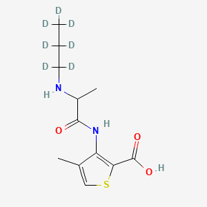 4-Methyl-3-[[1-oxo-2-(propylamino)propyl]amino]-2-thiophenecarboxylic Acid-d7