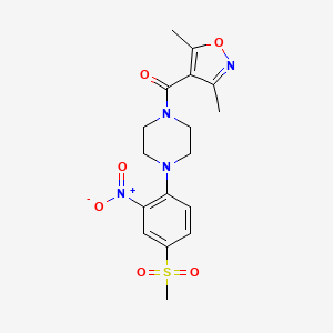 molecular formula C17H20N4O6S B1514359 Methanone, (3,5-dimethyl-4-isoxazolyl)[4-[4-(methylsulfonyl)-2-nitrophenyl]-1-piperazinyl]- 