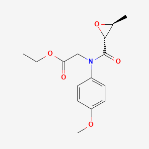 molecular formula C15H19NO5 B1514362 Ethyl 2-((2R,3S)-N-(4-methoxyphenyl)-3-methyloxirane-2-carboxamido)acetate 