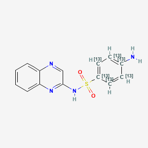 molecular formula C14H12N4O2S B1514381 4-氨基-N-喹喔啉-2-基(1,2,3,4,5,6-13C6)环己-1,3,5-三烯-1-磺酰胺 CAS No. 1202864-52-5