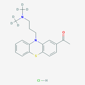 molecular formula C19H23ClN2OS B1514384 1-[10-[3-[Bis(trideuteriomethyl)amino]propyl]phenothiazin-2-yl]ethanone;hydrochloride CAS No. 1173022-70-2