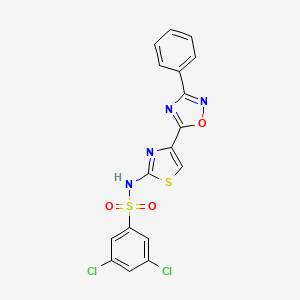 3,5-dichloro-N-[4-(3-phenyl-1,2,4-oxadiazol-5-yl)-1,3-thiazol-2-yl]benzenesulfonamide