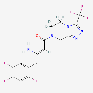 molecular formula C16H13F6N5O B15143874 (2Z)-4-Oxo-4-[3-(trifluoromethyl)-5,6-dihydro-[1,2,4]triazolo[4,3-a]pyrazin-7(8H)-yl]-1-(2,4,5-trifluorophenyl)but-2-en-2-amine-d4 