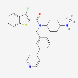 3-chloro-N-[(3-pyridin-4-ylphenyl)methyl]-N-[4-(trideuteriomethylamino)cyclohexyl]-1-benzothiophene-2-carboxamide