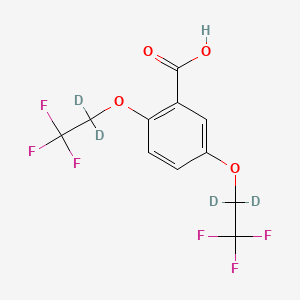 molecular formula C11H8F6O4 B15143909 2,5-Bis(2,2,2-trifluoroethoxy)benzoic acid-d4 