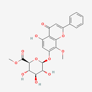 molecular formula C23H22O11 B15144186 Wogonin 7-O-beta-D-glucuronide methyl ester 