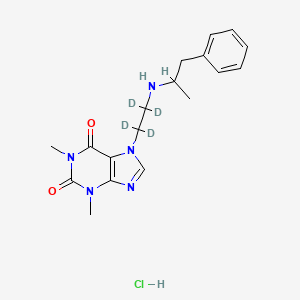 molecular formula C18H24ClN5O2 B1514421 1,3-Dimethyl-7-[1,1,2,2-tetradeuterio-2-(1-phenylpropan-2-ylamino)ethyl]purine-2,6-dione;hydrochloride CAS No. 1141738-12-6