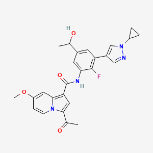 3-Acetyl-N-(3-(1-cyclopropyl-1H-pyrazol-4-yl)-2-fluoro-5-(1-hydroxyethyl)phenyl)-7-methoxyindolizine-1-carboxamide