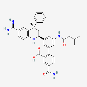 3'-[(2s,4r)-6-Carbamimidoyl-4-Methyl-4-Phenyl-1,2,3,4-Tetrahydroquinolin-2-Yl]-4-Carbamoyl-5'-[(3-Methylbutanoyl)amino]biphenyl-2-Carboxylic Acid