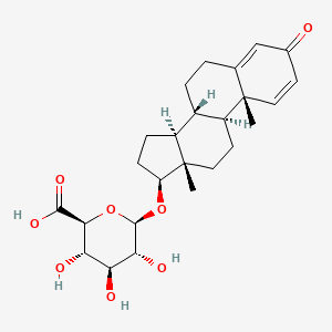 molecular formula C25H34O8 B1514442 (17beta)-3-Oxoandrosta-1,4-dien-17-yl beta-D-glucopyranosiduronic acid CAS No. 827019-65-8