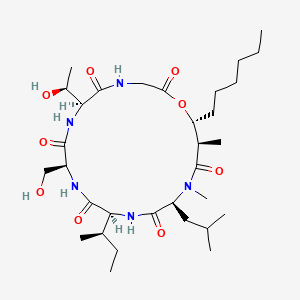 cyclo[Gly-ObAla(2R-Me,3R-hexyl)-N(Me)Leu-aIle-Ser-aThr]