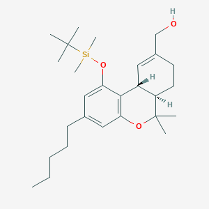molecular formula C27H44O3Si B1514444 [(6aR,10aR)-1-{[tert-Butyl(dimethyl)silyl]oxy}-6,6-dimethyl-3-pentyl-6a,7,8,10a-tetrahydro-6H-dibenzo[b,d]pyran-9-yl]methanol CAS No. 124588-22-3