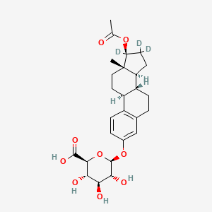 molecular formula C26H34O9 B15144445 17Beta-Estradiol-d3 17-Acetate 3-Beta-D-Glucuronide 