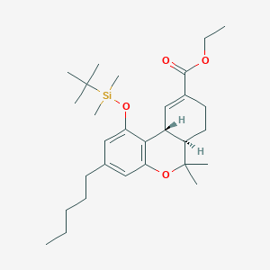 Ethyl (6aR,10aR)-1-{[tert-butyl(dimethyl)silyl]oxy}-6,6-dimethyl-3-pentyl-6a,7,8,10a-tetrahydro-6H-dibenzo[b,d]pyran-9-carboxylate