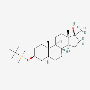 molecular formula C26H48O2Si B1514446 (3S,5S,8R,9S,10S,13S,14S,17S)-3-[Tert-butyl(dimethyl)silyl]oxy-16,16-dideuterio-10,13-dimethyl-17-(trideuteriomethyl)-2,3,4,5,6,7,8,9,11,12,14,15-dodecahydro-1H-cyclopenta[a]phenanthren-17-ol CAS No. 853904-64-0