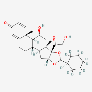 molecular formula C28H38O6 B15144479 Desisobutyryl ciclesonide-d11 