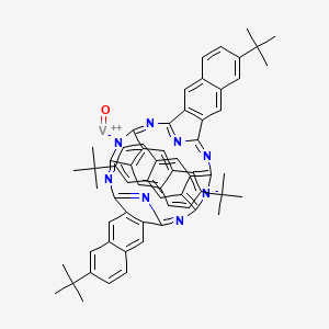 oxovanadium(2+);8,21,34,47-tetratert-butyl-2,15,28,41,53,55-hexaza-54,56-diazanidatridecacyclo[40.10.1.13,14.116,27.129,40.04,13.06,11.017,26.019,24.030,39.032,37.043,52.045,50]hexapentaconta-1,3,5,7,9,11,13,15,17(26),18,20,22,24,27(55),28,30(39),31,33,35,37,40,42(53),43(52),44,46,48,50-heptacosaene