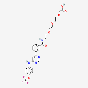 molecular formula C26H27F3N4O7 B15144735 2-[2-[2-[2-[[3-[6-[4-(trifluoromethoxy)anilino]pyrimidin-4-yl]benzoyl]amino]ethoxy]ethoxy]ethoxy]acetic acid 