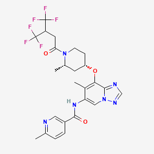 molecular formula C25H26F6N6O3 B15144737 RORgammat Inverse agonist 10 