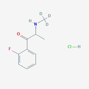 molecular formula C10H13ClFNO B1514478 1-(2-Fluorophenyl)-2-(trideuteriomethylamino)propan-1-one;hydrochloride CAS No. 1346599-55-0
