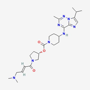 [(3S)-1-[(E)-4-(dimethylamino)but-2-enoyl]pyrrolidin-3-yl] 4-[(2-methyl-7-propan-2-ylimidazo[2,1-f][1,2,4]triazin-4-yl)amino]piperidine-1-carboxylate