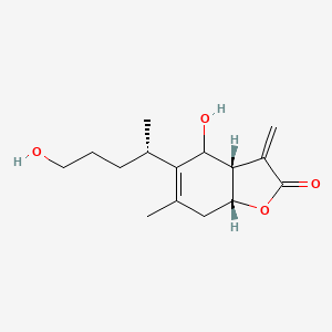 molecular formula C15H22O4 B15144949 (3aS,7aR)-4-hydroxy-5-[(2S)-5-hydroxypentan-2-yl]-6-methyl-3-methylidene-3a,4,7,7a-tetrahydro-1-benzofuran-2-one 