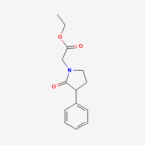 molecular formula C14H17NO3 B1514508 1-Pyrrolidineacetic acid, 2-oxo-3-phenyl-, ethyl ester CAS No. 88981-96-8