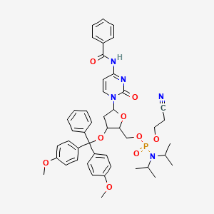 molecular formula C46H52N5O9P B1514513 N-[1-[4-[Bis(4-methoxyphenyl)-phenylmethoxy]-5-[[2-cyanoethoxy-[di(propan-2-yl)amino]phosphoryl]oxymethyl]oxolan-2-yl]-2-oxopyrimidin-4-yl]benzamide 