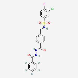 molecular formula C21H17ClFN3O4S B15145147 3-chloro-4-fluoro-N-[[4-[[(2,3,4,5,6-pentadeuteriobenzoyl)amino]carbamoyl]phenyl]methyl]benzenesulfonamide 