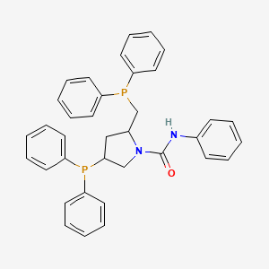 molecular formula C36H34N2OP2 B15145252 4-(diphenylphosphanyl)-2-[(diphenylphosphanyl)methyl]-N-phenylpyrrolidine-1-carboxamide 