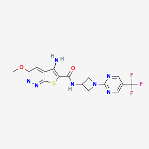 5-amino-3-methoxy-4-methyl-N-[1-[5-(trifluoromethyl)pyrimidin-2-yl]azetidin-3-yl]thieno[2,3-c]pyridazine-6-carboxamide