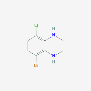 molecular formula C8H8BrClN2 B15145347 5-Bromo-8-chloro-1,2,3,4-tetrahydroquinoxaline 